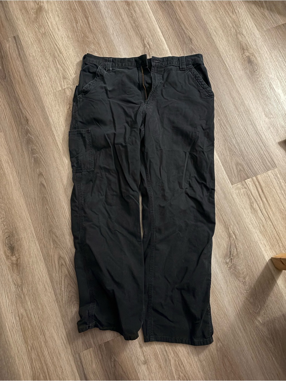 Black relaxed fit carhartt carpenter pants - Picture 1 of 5